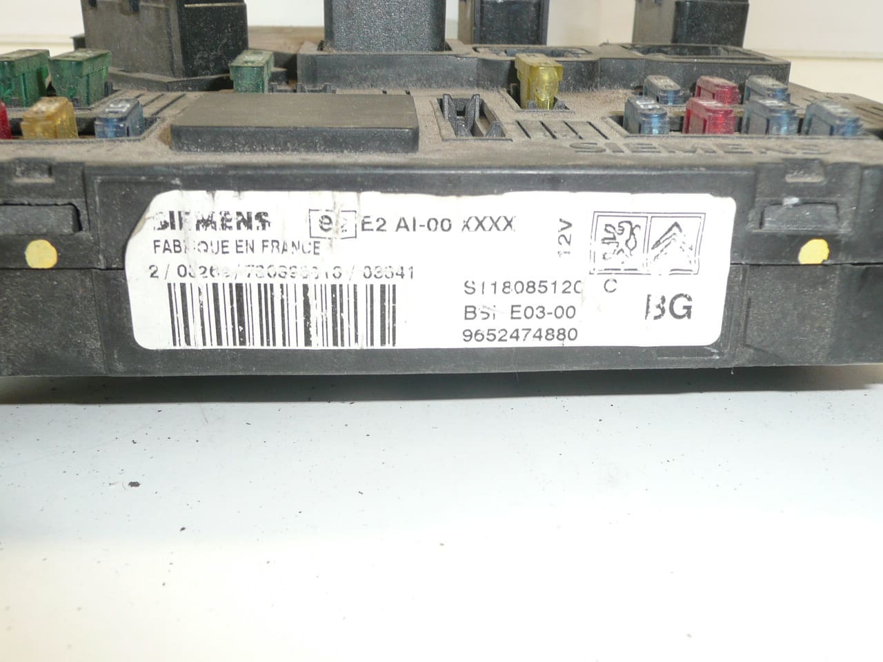 ECU Siemens BSI E03-00 Citroën Peugeot 9652474880 S118085120 - Image 2