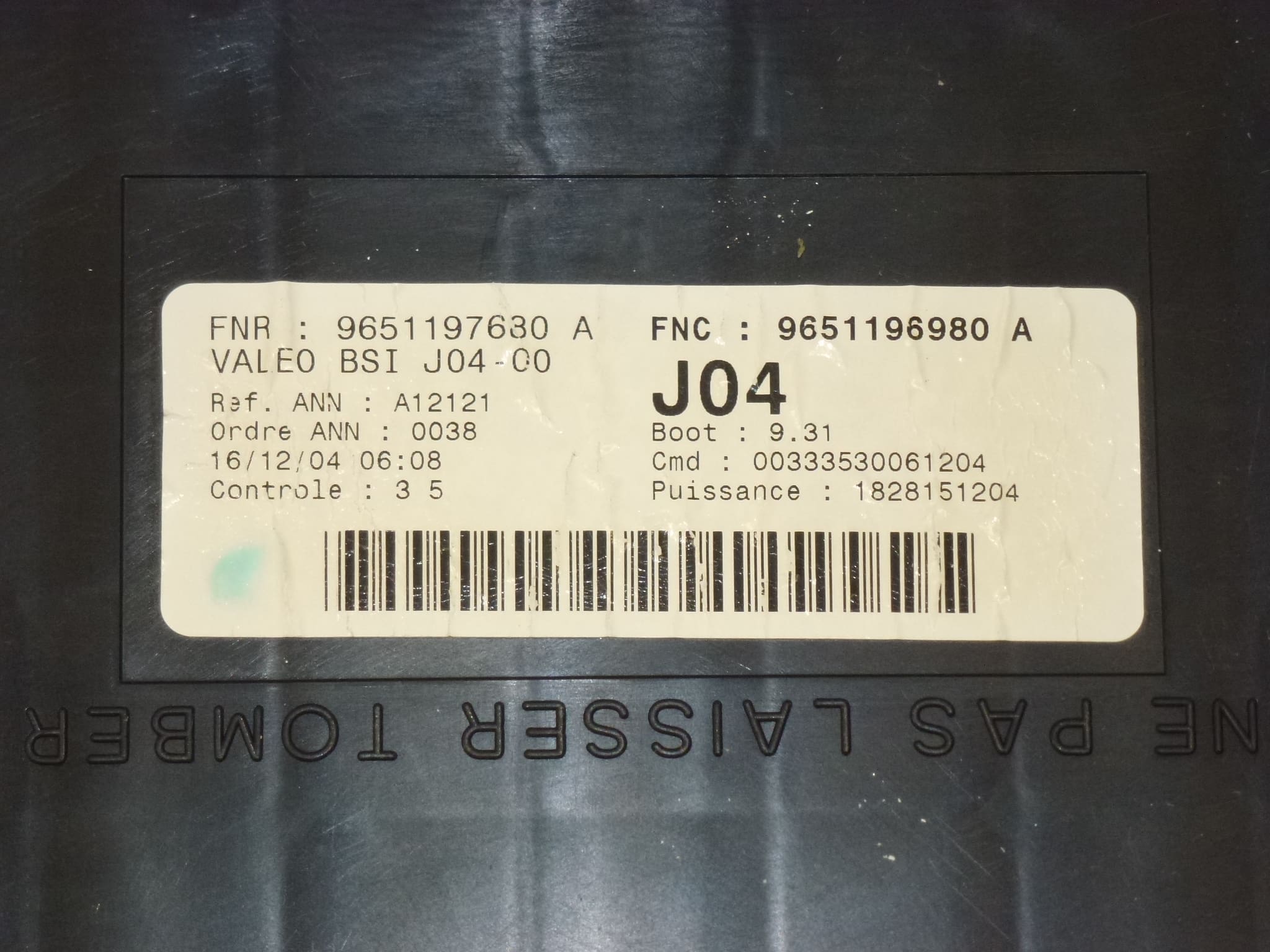 Електронен блок за управление ECU Valeo BSI J04-00 Peugeot 307 9651197680 - Image 2