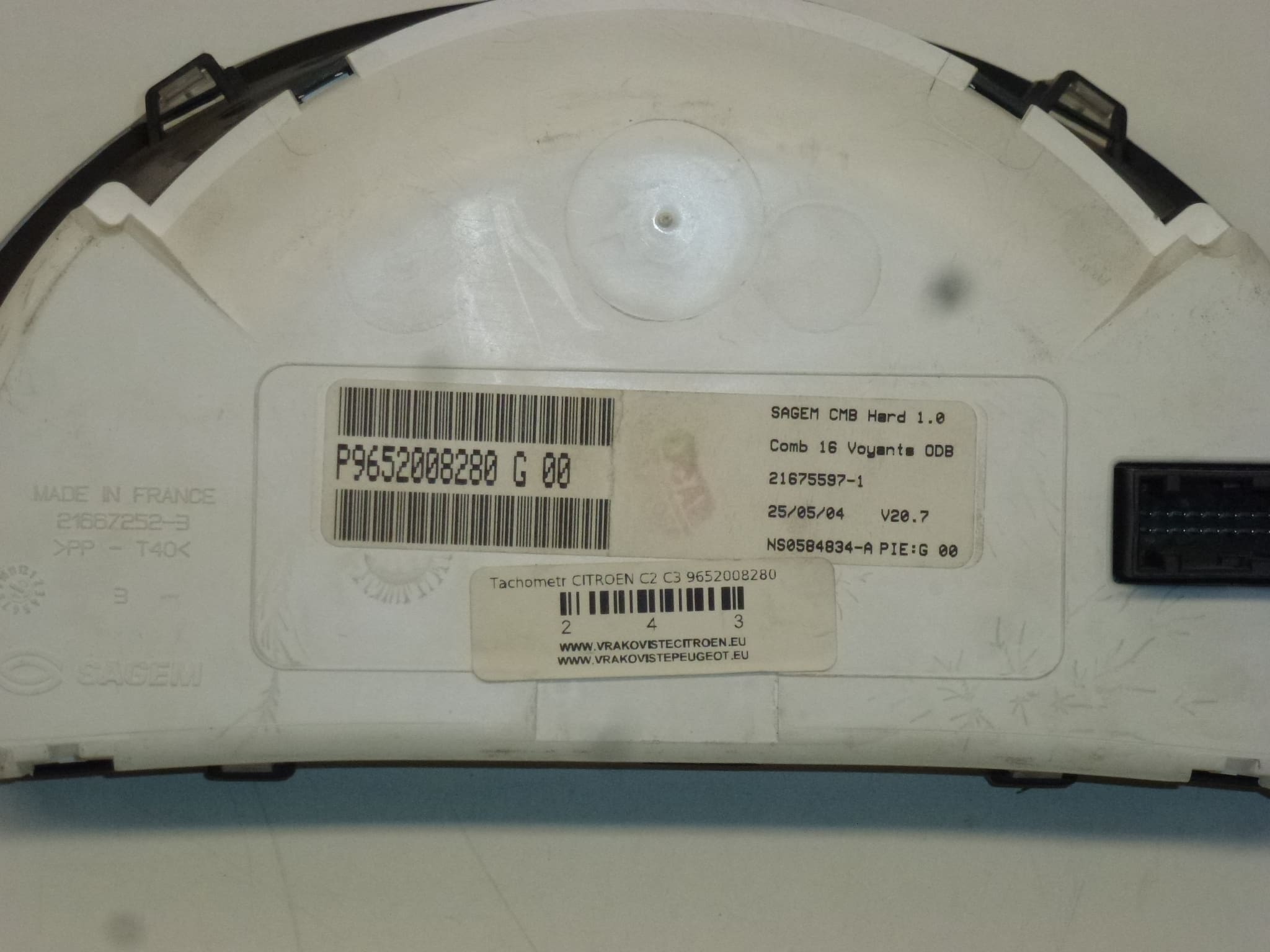 Тахометър Citroën C2 C3 наето 166000 км 9652008280 - Image 2