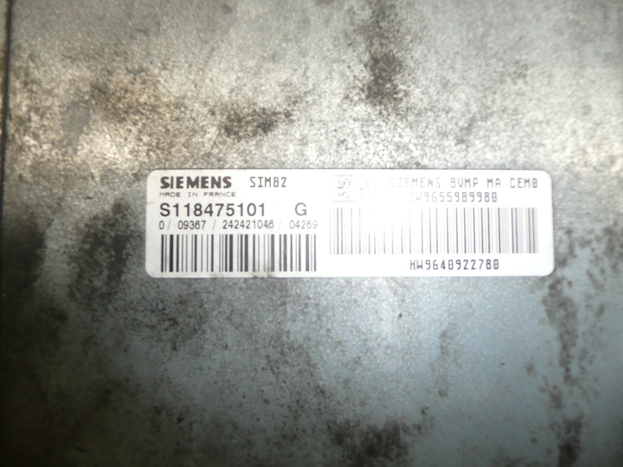 ECU сензор за Citroën Peugeot 9640922780 S118475101 2529N3