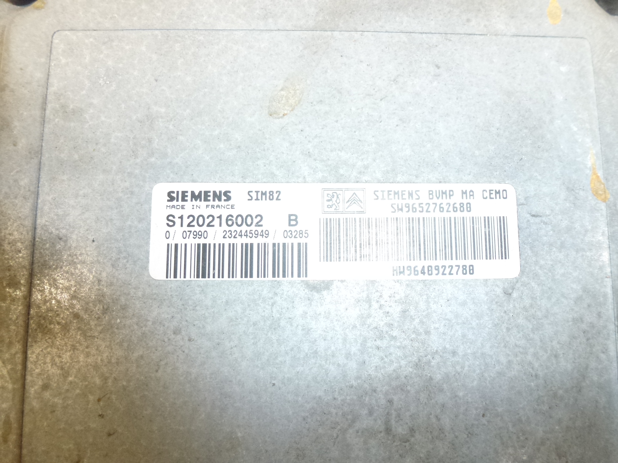 ECU сензор за Citroën Peugeot 9640922780 S120216002 B 2529J9