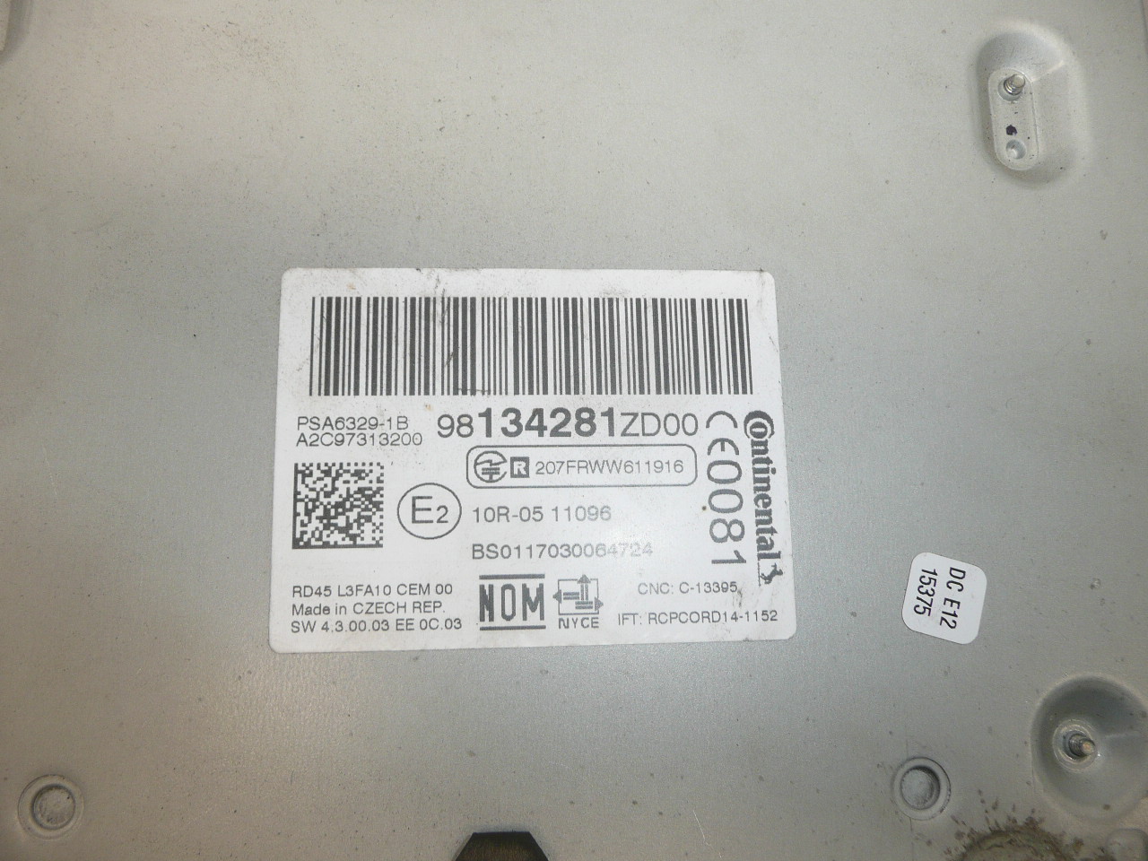 Авто радио Citroën C-ELYSEE Peugeot 301 98134281ZD00